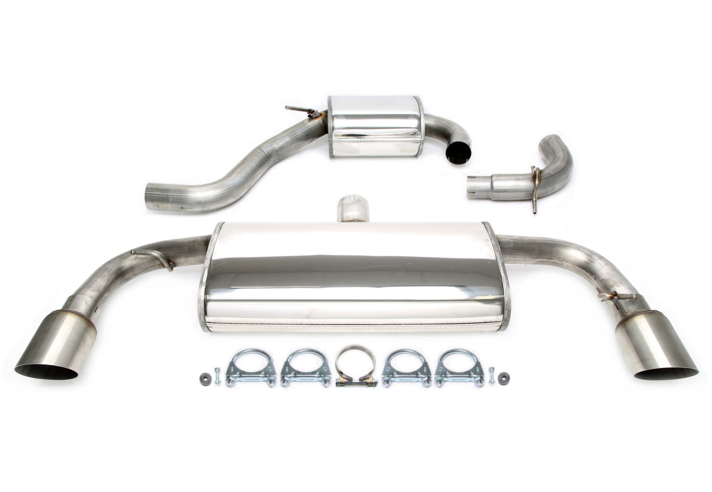TA Technix Duplex Edelstahlanlage 1x100mm scharf passend für VW Golf VI GTI