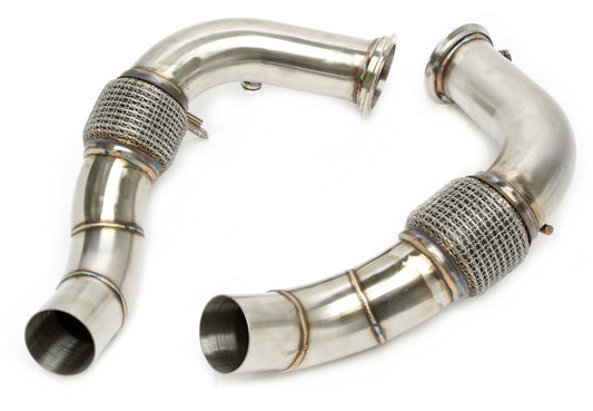 TA Technix Downpipe ohne Katalysator mit Flexrohr passend für BMW 5er Serie M5 Typ F10, 6er Serie M6 Typ F12/F13/F06 - Motorcode S63 B44