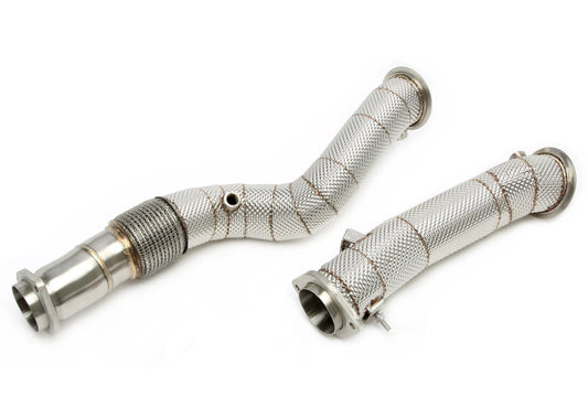 TA Technix Downpipe mit Hitzeschild und Flexrohr passend für BMW 2er Serie M2 Typ G87, 3er Serie M3 Typ G80, 4er Serie M4 Typ G82 - Motorcode S58