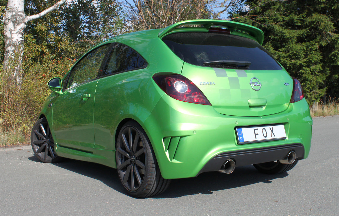 FOX Opel Corsa D NRE Endschalldämpfer quer Ausgang rechts/links - 1x100 Typ 25 rechts/links