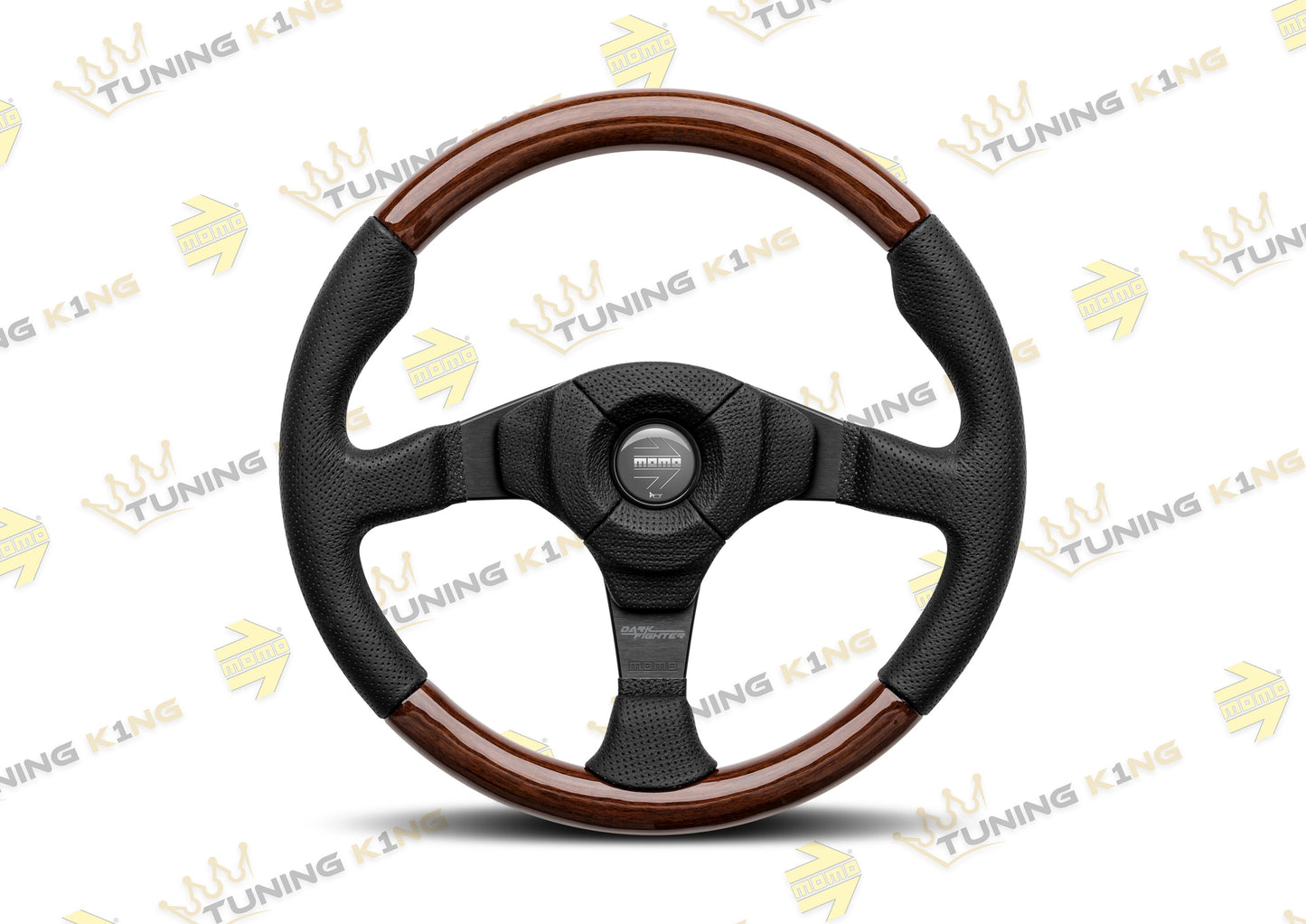 MOMO Lenkrad Dark Fitghter Wood 350mm Glattleder