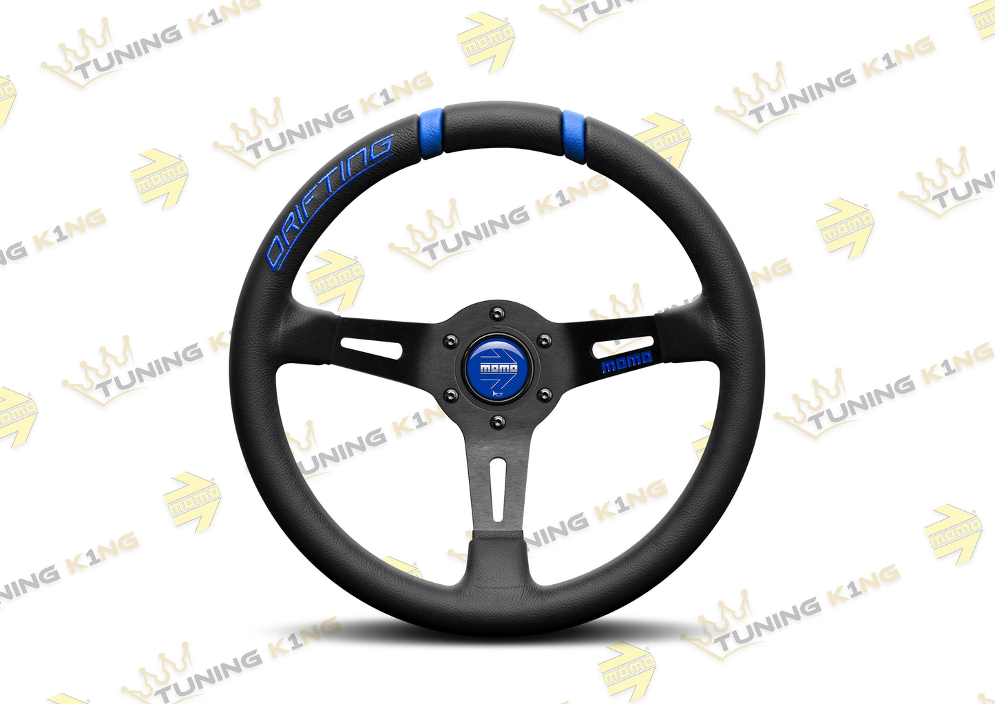 MOMO Lenkrad Drifting 330mm Blau Glattleder