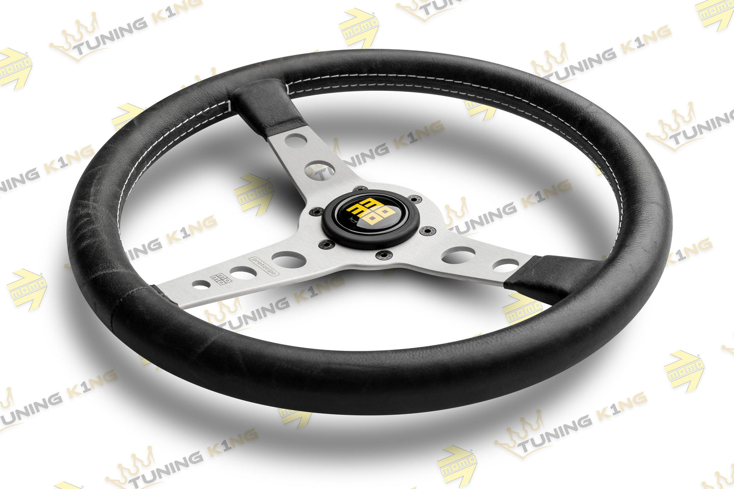 MOMO Lenkrad Prototipo Heritage 350mm Silber / Schwarz Glattleder