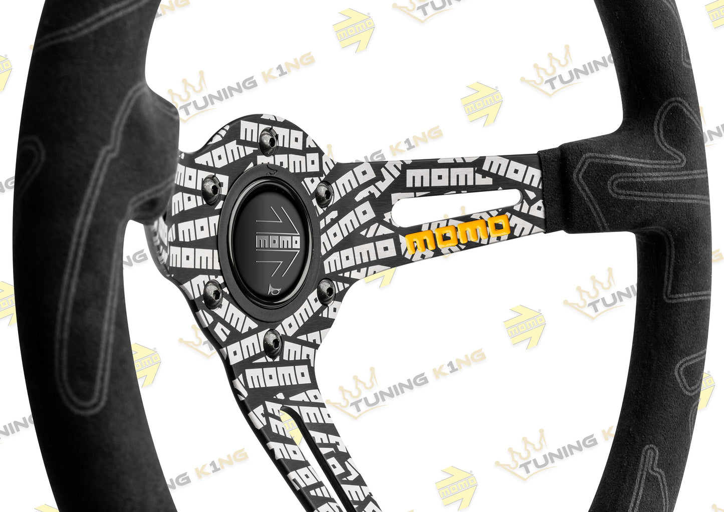 MOMO Lenkrad Ultra 350mm Schwarz Mikrofaser SET