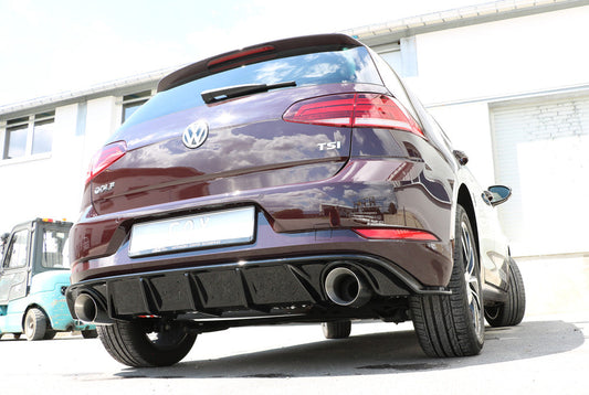 FOX VW Golf VII Facelift Einzelradaufhängung - Einsatz schwarz Endschalldämpfer rechts/links - 1x114 Typ 25 rechts/links inkl. Heckeinsatz schwarz lackiert