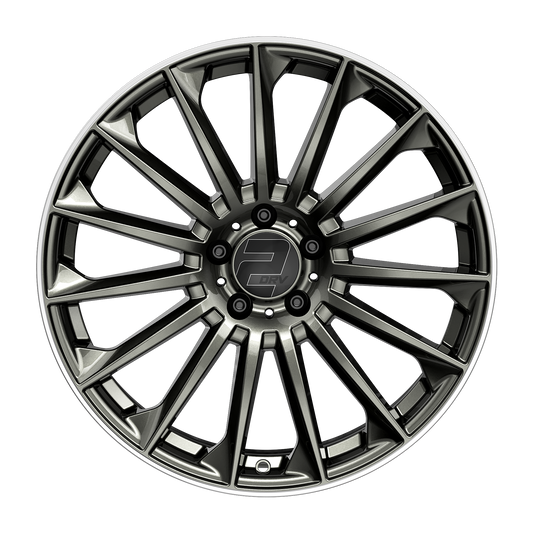 2DRV Felge WH39 Dark Gunmetal lackiert mit Hochglanzpoliertem Felgenbett