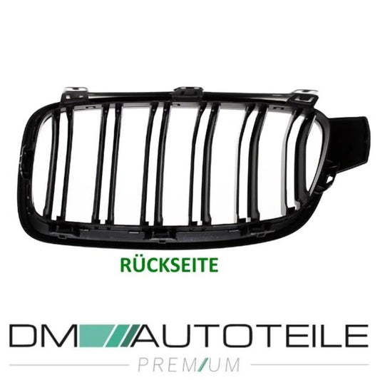 SET Kühlergrill Grill Schwarz MATT Doppelsteg 1681 für BMW 3er F30 F31 auch M-Sport