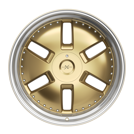 AXXION Felge Y1 Gold glänzend lackiert mit Hochglanzpoliertem Felgenbett