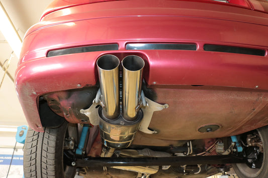 FOX Audi 80/90 - Typ 89, B3 Limousine/ Coupe/ 80 B4 - Cabrio Endschalldämpfer für Modelle mit Sonderstoßstange (siehe Bild) - 2x76 Typ 10