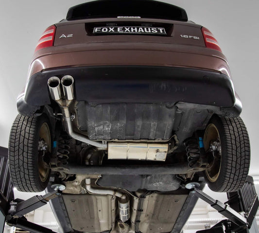 FOX Audi A2 - 1,4l 42l Tank Halbanlage ab Kat - 2x76 Typ 25 (Bestehend aus End- und Vorschalldämpfer mit Endrohr)