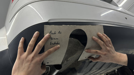 FOX Audi A2 - 1,6l + 1,4l 42l Tank Endschalldämpfer - 1x90 Typ 25