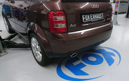 FOX Audi A2 - 1,6l Halbanlage ab Kat - 115x85 Typ 32 (Bestehend aus End- und Vorschalldämpfer mit Endrohr)