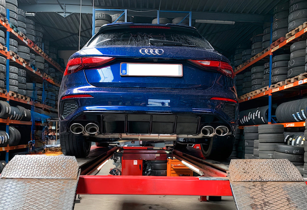 FOX Audi A3 - GY Sportback Endschalldämpfer Ausgang rechts/links - 2x115x85 Typ 32 rechts/links passend für S3 Stoßstange