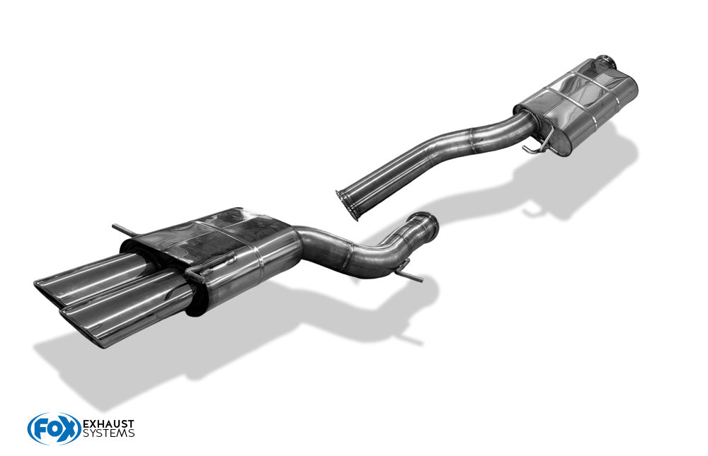 FOX Audi RS4 B5 - Edelstahl-System End- und Vorschalldämpfer 90mm - 2x106x71 Typ 32 - inkl. Y-Adapter auf die originale Downpipe