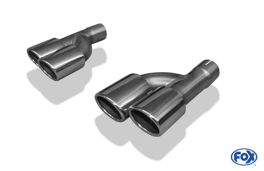 Audi A4 B7 3,0l TDI Endrohrpaar zum Aufstecken - 2x88x74 Typ 32 rechts/links Länge: 280mm, Anschluss 56mm innen