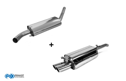 FOX Audi 100/A6 Typ C3/C4 Frontantrieb Endschalldämpfer- und Vorschalldämpfer - 2x70 Typ 14