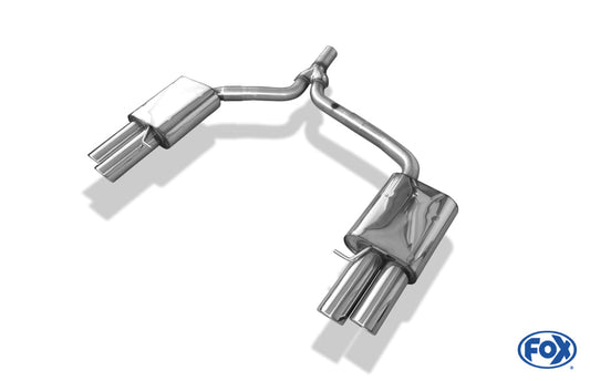 Audi A4 B8 Limousine/ Avant + S-Line Endschalldämpfer rechts/links zweiflutig inkl. Y-Adapterrohr Ø65mm innen - 2x90 Typ 17 rechts/links