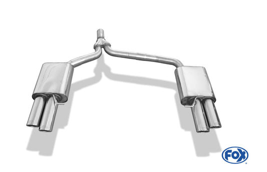 Audi A4 B8 Limousine/ Avant + S-Line Endschalldämpfer rechts/links zweiflutig inkl. Y-Adapterrohr Ø65mm innen - 2x88x74 Typ 32 rechts/links