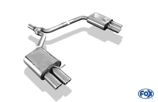 Audi A4 B8 Limousine/ Avant + S-Line Endschalldämpfer rechts/links zweiflutig inkl. Y-Adapterrohr Ø65mm innen - 2x80 Typ 17 rechts/links