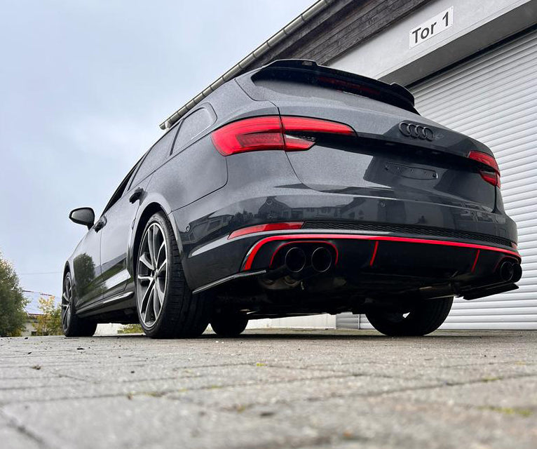 FOX Audi S4/ S5 - B9 Endschalldämpfer rechts/links mit Abgasklappen, Mittelschalldämpfer und Vorschalldämpfer - 2x100 Typ 25 rechts/links