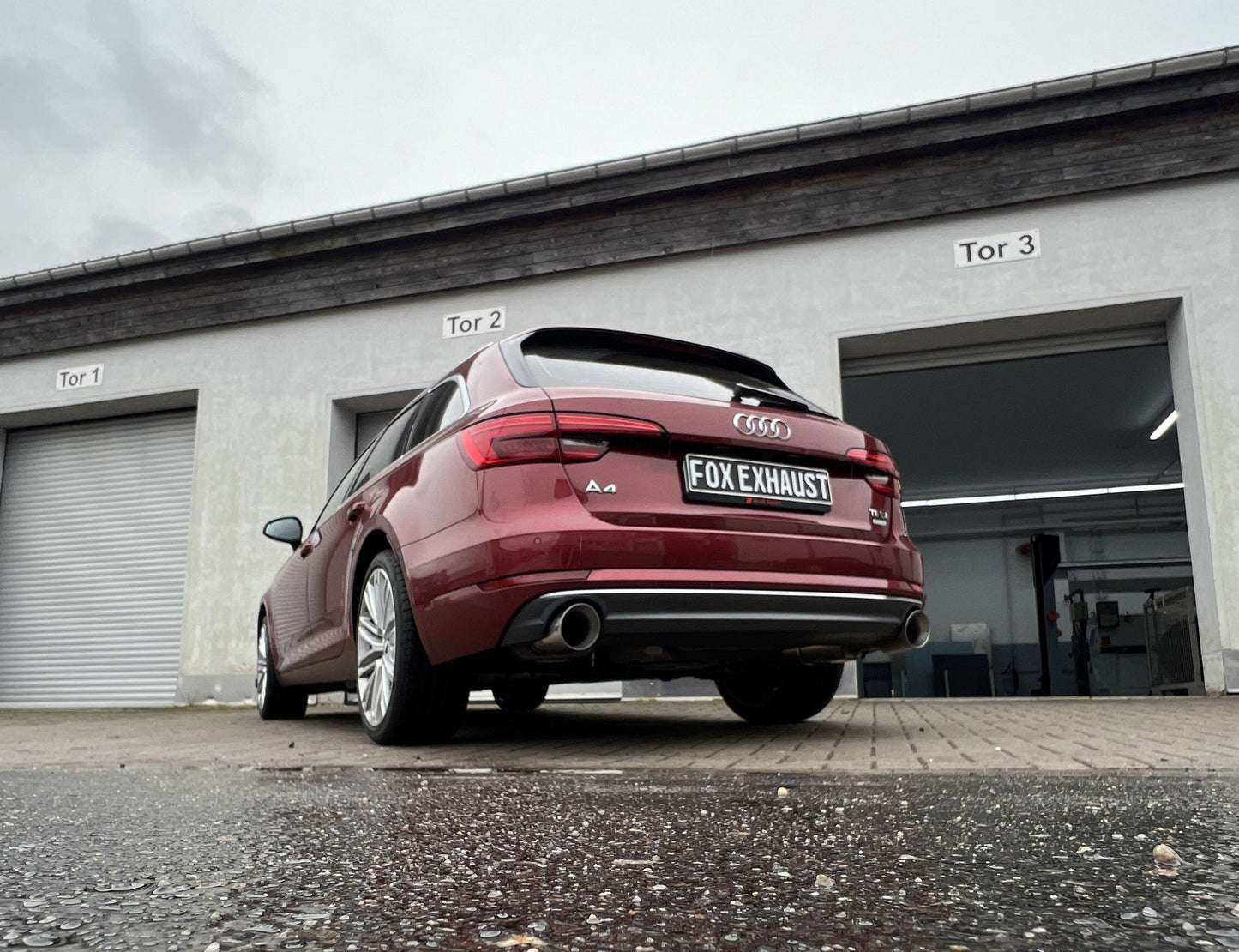FOX Audi A4 B9 - 2WD Endschalldämpfer rechts/links, Y-Verbinder und Mittelschalldämpfer - 1x114 Typ 25 rechts/links