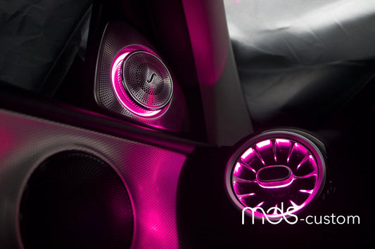 Mercedes W213 3D-Hochtöner mit Ambientebeleuchtung – Nachrüstsatz für Mercedes E-Klasse