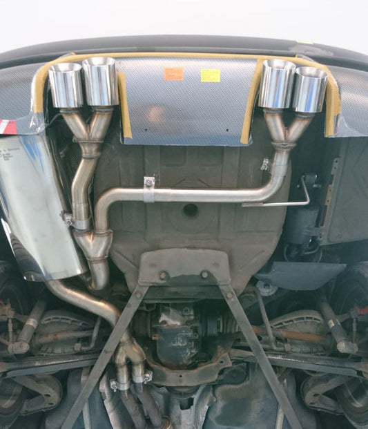 FOX BMW E46 320/ 323/ 325/ 328/ 330 M3-Optik V2 Endschalldämpfer Ausgang zentriert - 4x90mm Typ 25 mittig Variante 2