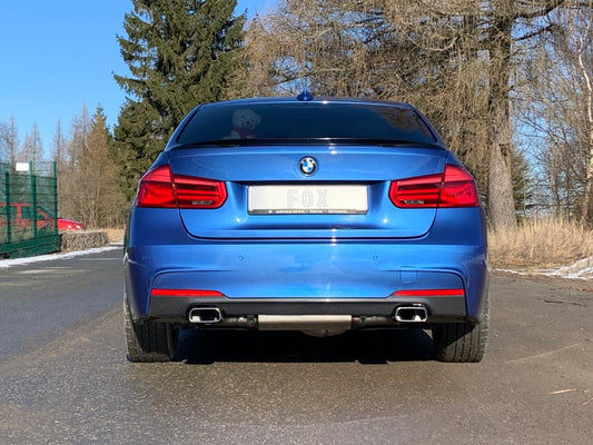 BMW F30/31 - 330i xDrive Endschalldämpfer quer Ausgang rechts/links - 145x65 Typ 59 rechts/links - mit Abgasklappe im linken Endrohr