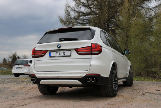 BMW X5 F15 Endschalldämpfer quer Ausgang rechts/links, Eingang doppelflutig - 2x80 Typ 16 rechts/links