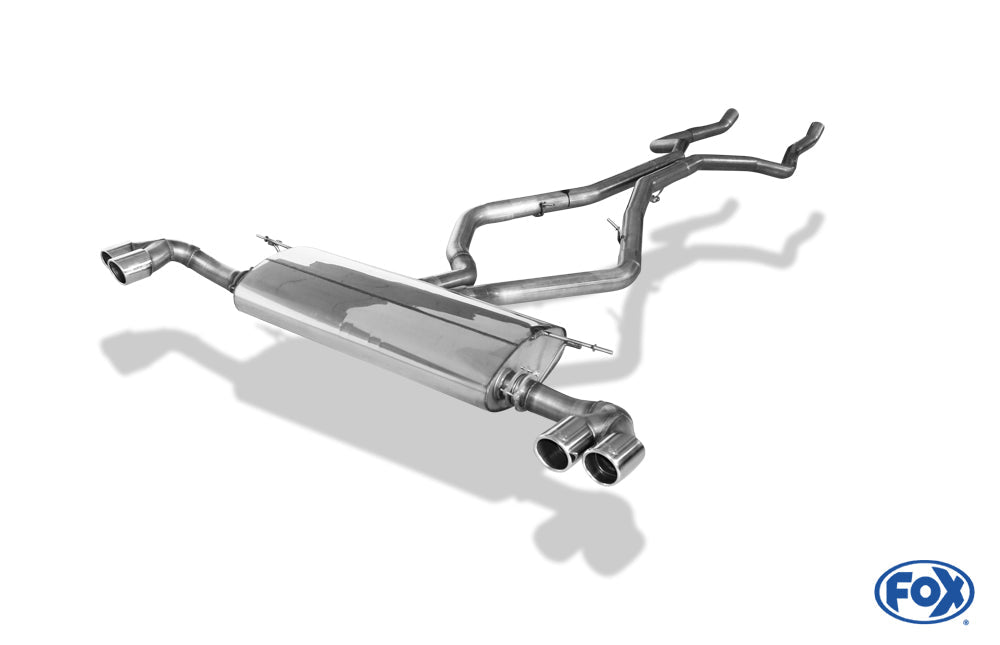 BMW X5 F15 Endschalldämpfer quer Ausgang rechts/links, Eingang doppelflutig - 2x80 Typ 16 rechts/links