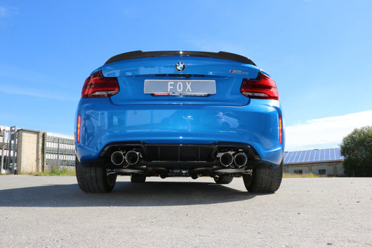 BMW F87 M2 Competition + CS Endschalldämpfer quer Ausgang rechts/links mit 2 Abgasklappen - 2x90 Typ 25 rechts/links