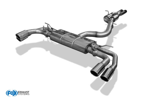FOX CUPRA Formentor 4x4 - VZ5 Endschalldämpfer mit 2 Abgasklappen - 2x88x74 Typ 32 rechts/links und Vorschalldämpfer