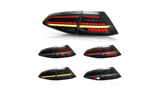 LED-Rückleuchten VW Golf 7 & 7.5 12–20 Schwarz Dynamische Blinker