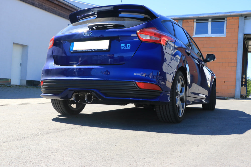 Ford Focus III ST Fließheck Endschalldämpfer quer Ausgang mittig - 2x100 Typ 25 mittig