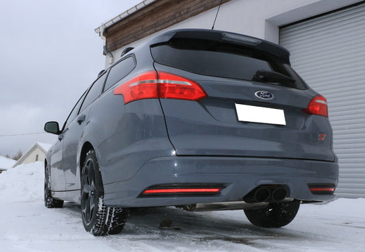 Ford Focus III ST Turnier Endschalldämpfer quer Ausgang mittig - 2x115x85 Typ 32 mittig schwarz beschichtet
