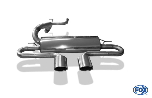 Ford Focus III ST Fließheck Diesel Endschalldämpfer quer Ausgang mittig inkl. Verbindungsrohr - 2x115x85 Typ 32 mittig