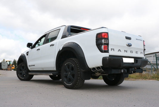 Ford Ranger ab 09/2015 4x4 - Doppelkabine + Wildtrak Endschalldämpfer Sidepipe, Ausgang an der linken Fahrzeugseite hinter dem Hinterrad - 2x115x85 Typ 38