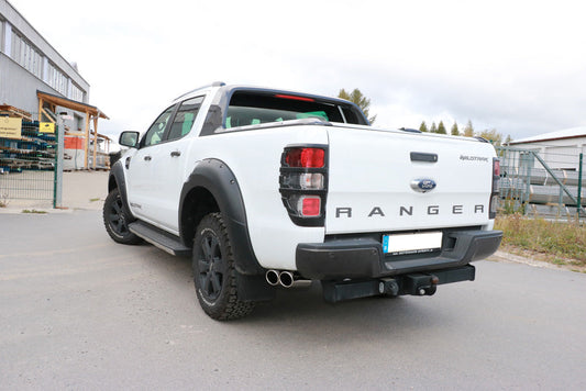 Ford Ranger 2011-08/2015 - 4x4 - Doppelkabine Endschalldämpfer Sidepipe, Ausgang an der linken Fahrzeugseite hinter dem Hinterrad - 2x115x85 Typ 38