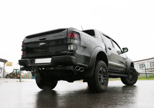 FOX Ford Raptor - Doppelkabine Endschalldämpfer Sidepipe, Ausgang an der rechten Fahrzeugseite hinter dem Hinterrad - 2x115x85 Typ 38