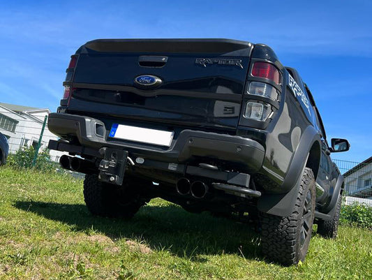 FOX Ford Raptor - Doppelkabine Endschalldämpfer Ausgang rechts/links - 2x100 Typ 25 rechts/links schwarz emalliert