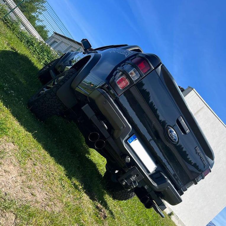 FOX Ford Raptor - Doppelkabine Endschalldämpfer Ausgang rechts/links - 2x100 Typ 25 rechts/links schwarz emalliert