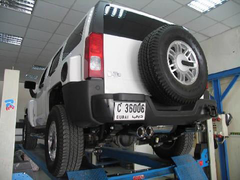 Hummer H3 Endschalldämpfer quer Ausgang rechts/links - 2x100 Typ 25 rechts/links