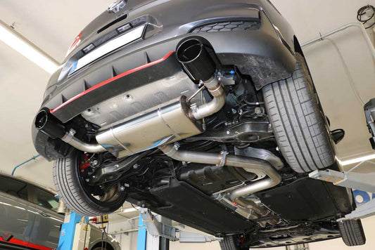 Hyundai i30N Performance - SCHWARZ Endschalldämpfer quer Ausgang rechts/links mit Abgasklappe - 129x106 Typ 32 rechts/links schwarz emailliert