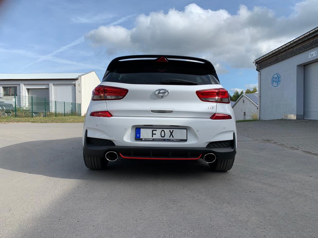 Hyundai i30N Performance + Fastback Endrohre passend auf den originalen Endschalldämpfer - 129x106 Typ 32 rechts/links