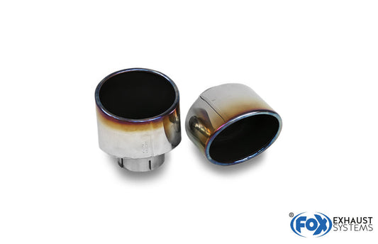 Hyundai i30N Performance + Fastback Endrohre passend auf den originalen Endschalldämpfer - 129x106 Typ 32 rechts/links mit eingefärbten Rand