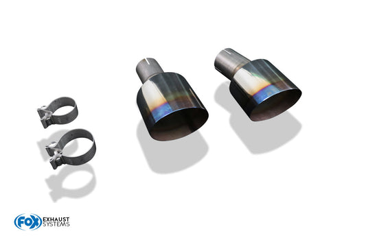 FOX Hyundai i30N Fastback Facelift Endrohre passend auf den originalen Endschalldämpfer - 1x130 Typ 14 rechts/links mit eingefärbten Rand