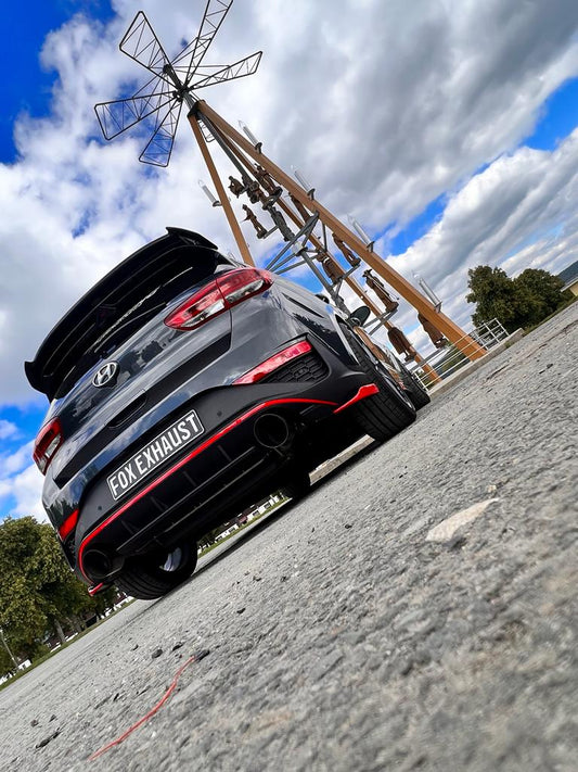 FOX Hyundai i30N Facelift Endrohre passend auf den originalen Endschalldämpfer - 1x130 Typ 14 rechts/links mit eingefärbten Rand