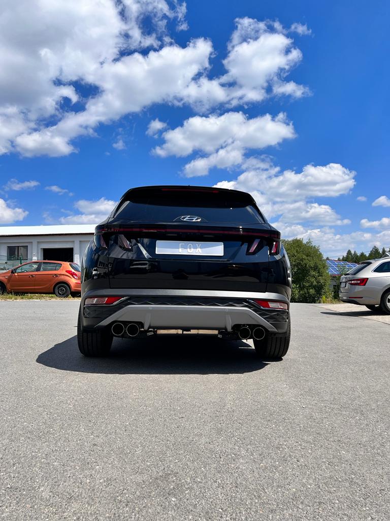 FOX Hyundai Tucson NX4 - 4x2 & 4x4 Endschalldämpfer - 4x90 Typ 14 mit Schwarzen Covern 4x100mm