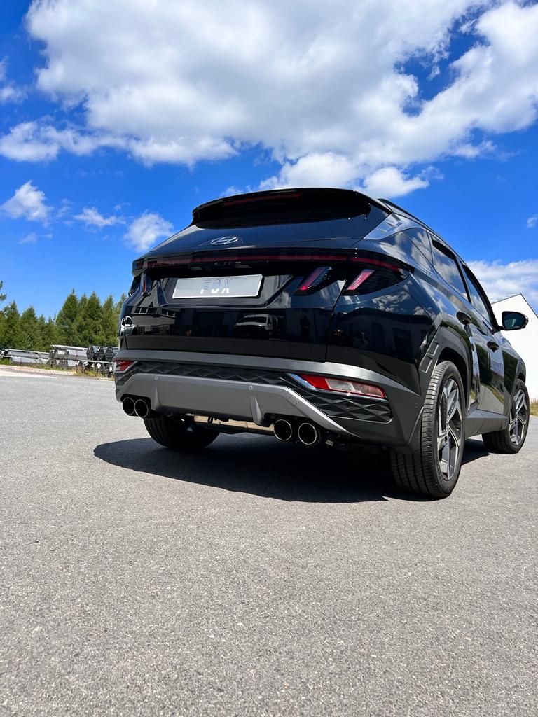 FOX Hyundai Tucson NX4 - 4x2 & 4x4 Endschalldämpfer - 4x90 Typ 14 mit Schwarzen Covern 4x100mm