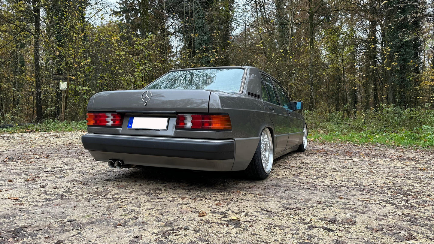 FOX Mercedes 190 W201 Endschalldämpfer und Vorschalldämpfer - 2x76 Typ 25